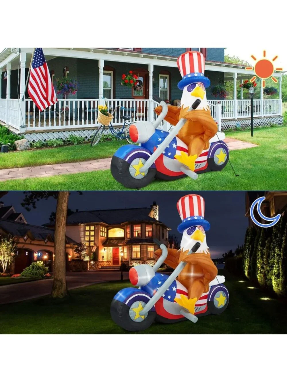 6 FT Patriotic Eagle Inflatable Yard Decoration | LED Lights for Independence
